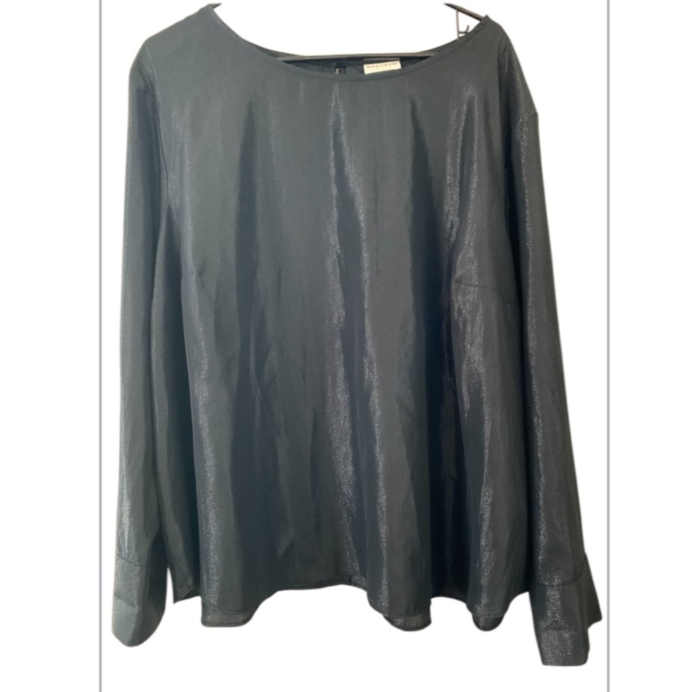 AVA VIV Elegant Shimmer Black Women's Top SIZE 3X NWOT
